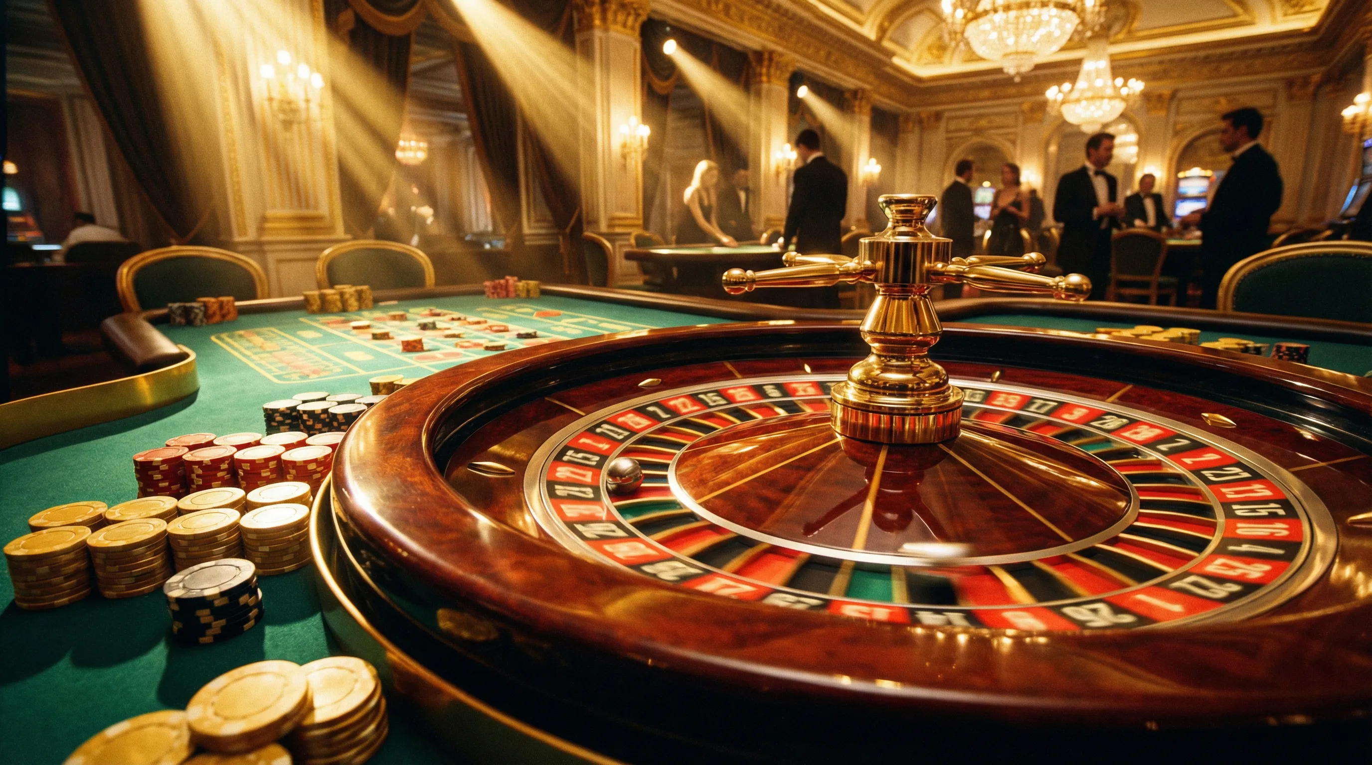 Roleta europeia girando com bola prateada